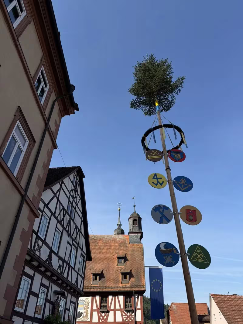 Freudenberg Rathaus Fachwerk Maibaum